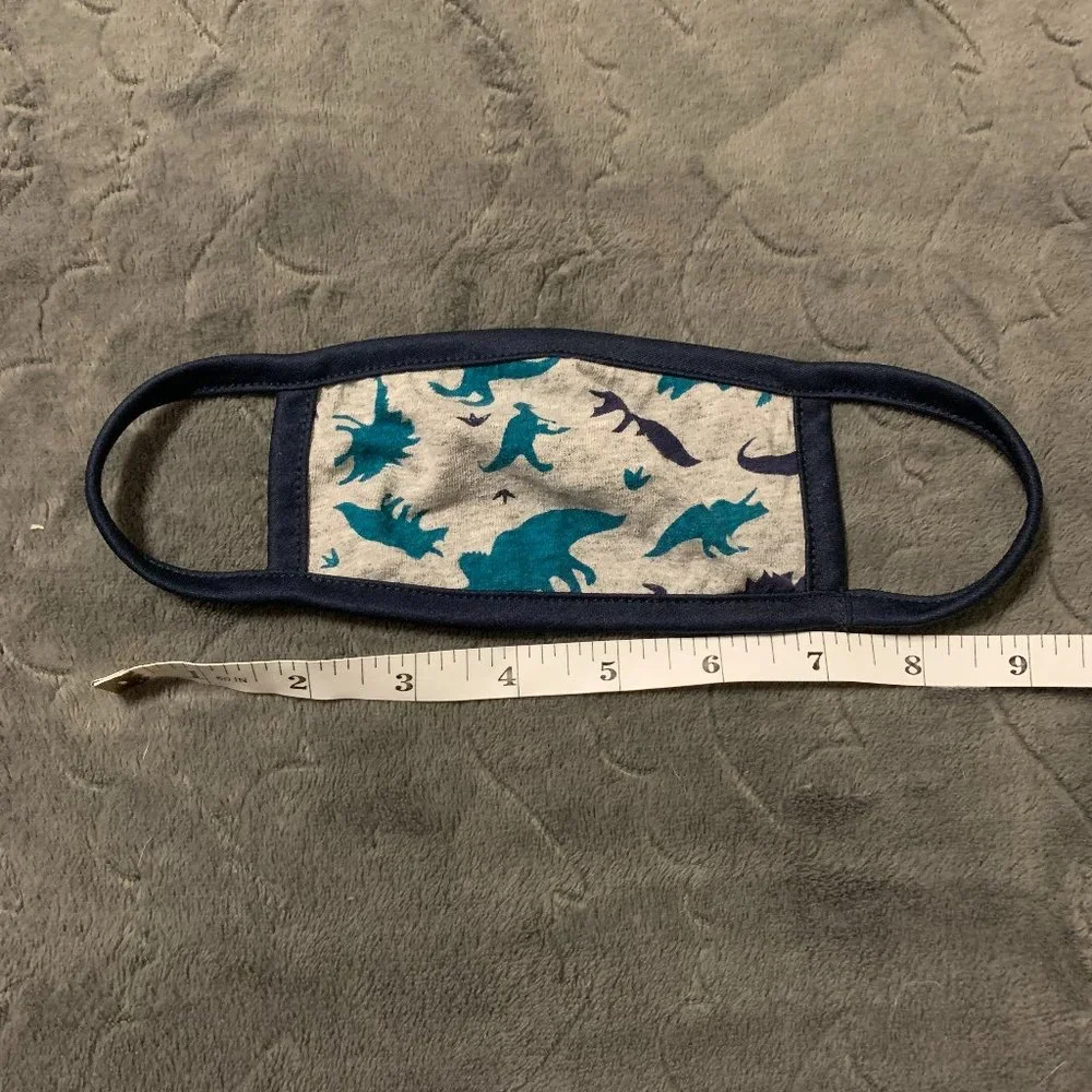 NWOT | Baby Dinosaur Material Mask | Navy, Gray & Teal